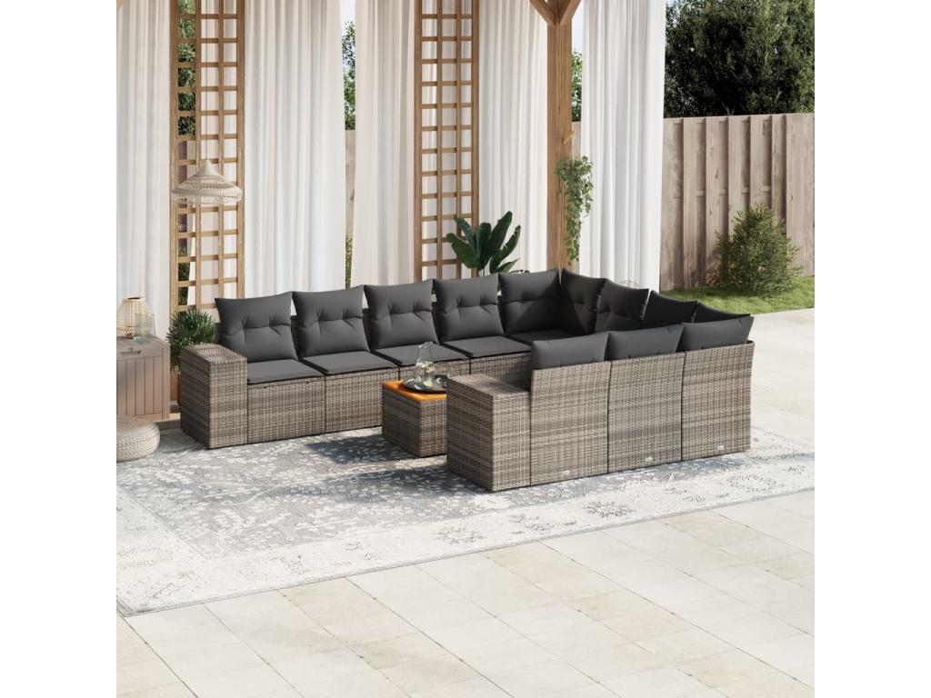 Gray Woven Resin Wicker Outdoor Furniture Set - dlz1766585593328