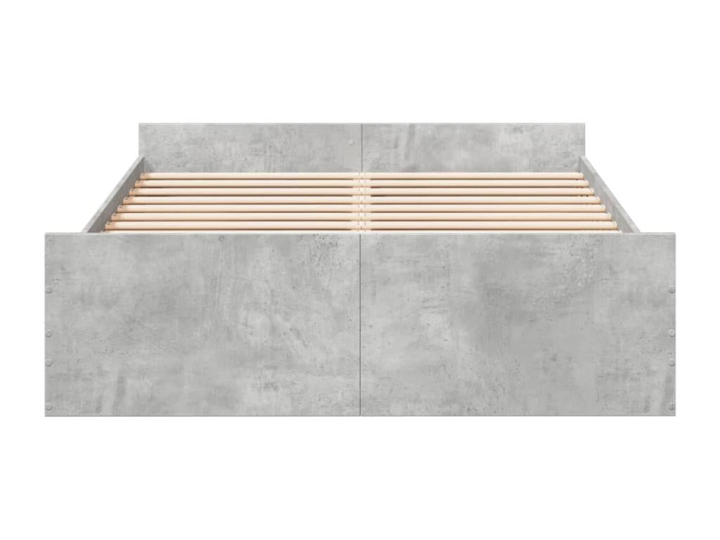 Gray Engineered Wood Bed Frame, 135 x 190 cm
