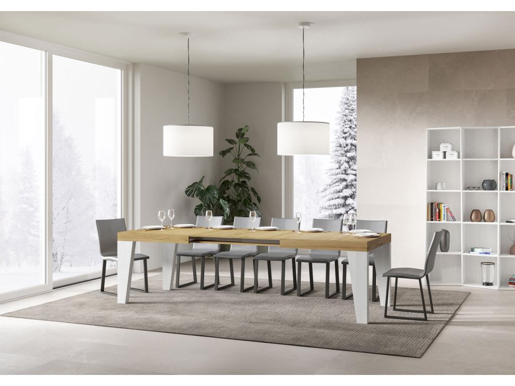 White Oak Wood Table, 90 x 160 cm