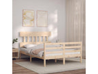 Brown Solid Wood Bed Frame, 140 x 200 cm