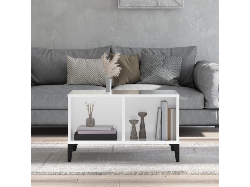 White Engineered Wood Coffee Table, 60 x 50 x 36.5 cm