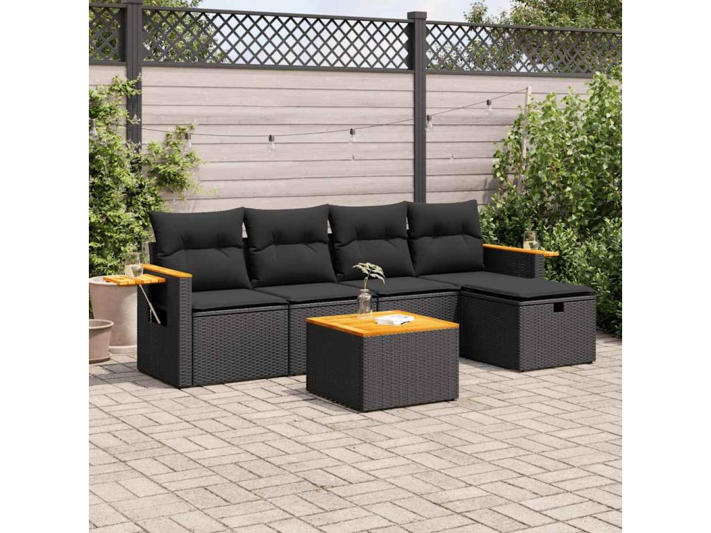 Black Woven Resin Wicker Outdoor Furniture Set - dlz1766585744327