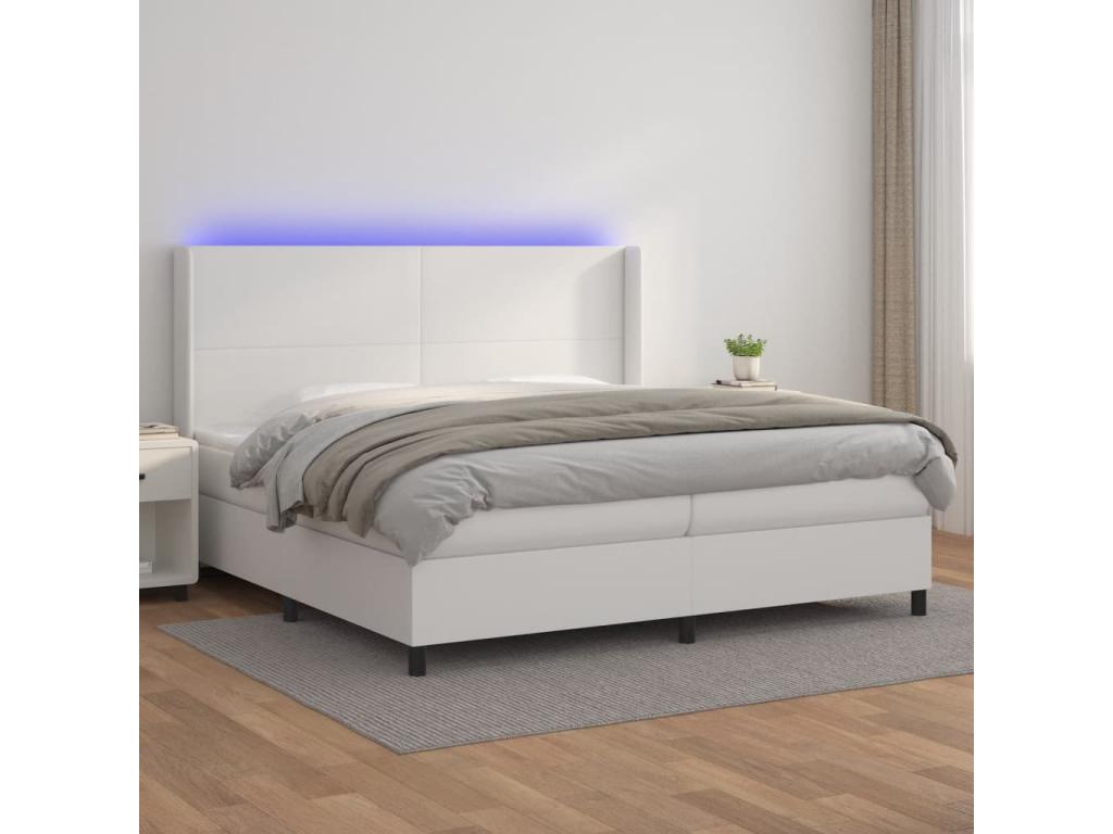 White Faux Leather Mattress, 200 x 200 cm