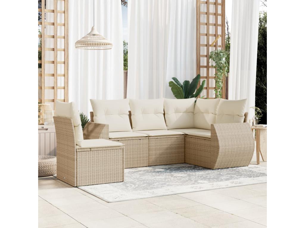 Beige Woven Resin Wicker Outdoor Furniture Set - dlz1766585649738
