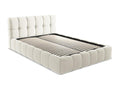 Beige Velvet Bed, 140 x 200 cm