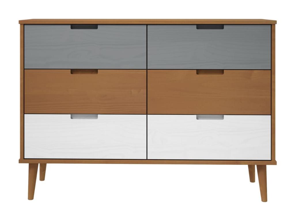 Brown Pine Wood Dresser, 113 x 40 x 80 cm