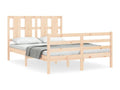 Brown Solid Wood Bed Frame, 140 x 200 cm - dlz1766585625672
