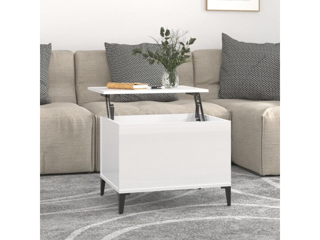 White Engineered Wood Coffee Table, 60 x 44.5 x 45 cm