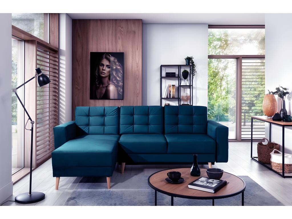 Blue Fabric Sofa Bed