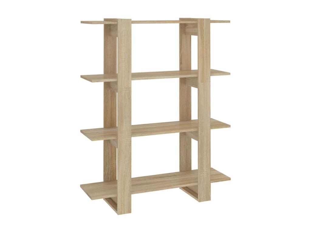 Brown Oak Wood Bookcase, 100 x 30 x 123.5 cm