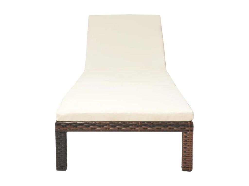 Brown Chaise Lounge, 195 x 60 x 22 cm