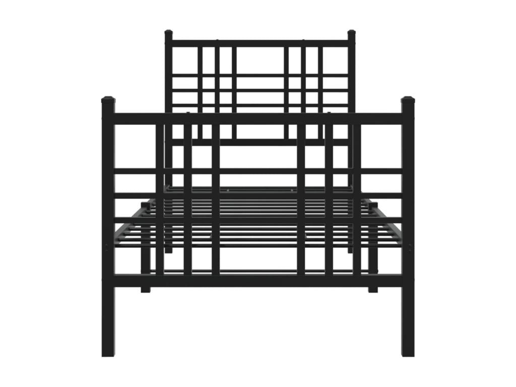 Black Metal Bed Frame, 80 x 200 cm