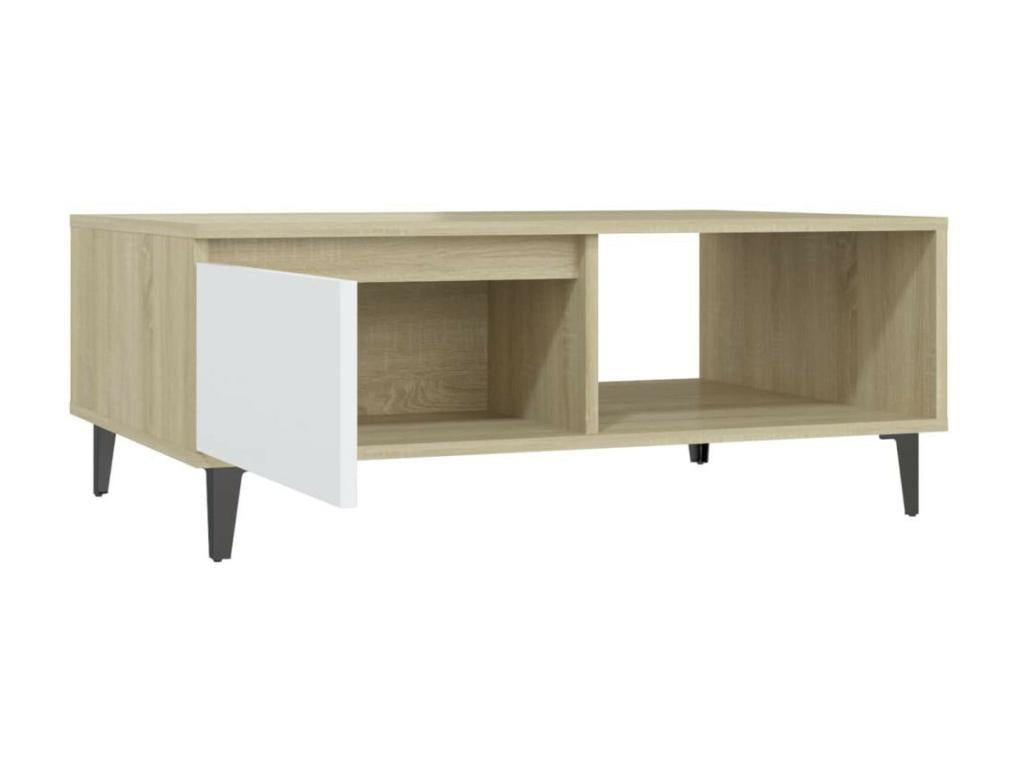 White Oak Wood Coffee Table, 90 x 60 x 35 cm