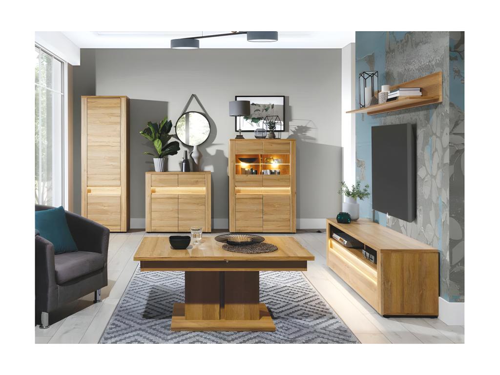 Natural Oak Wood TV Stand