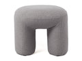 Gray Boucle Fabric Ottoman