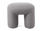 Gray Boucle Fabric Ottoman