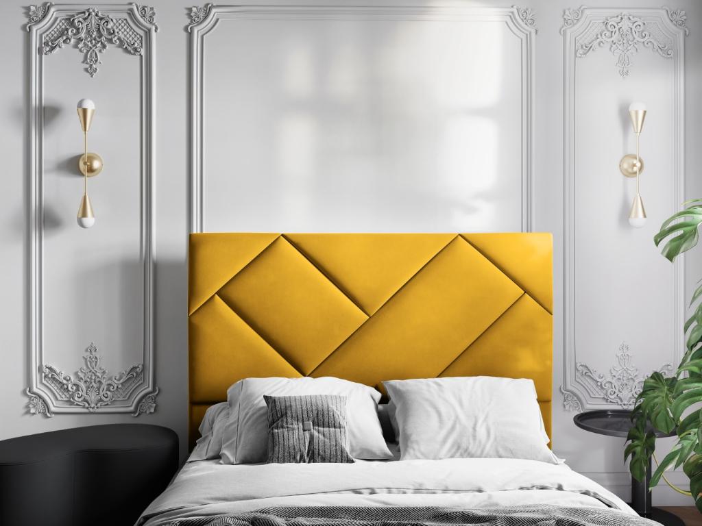 Yellow Velvet Bed, 180 x 8 x 120 cm