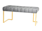Gray Velvet Bench