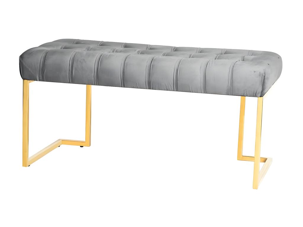 Gray Velvet Bench