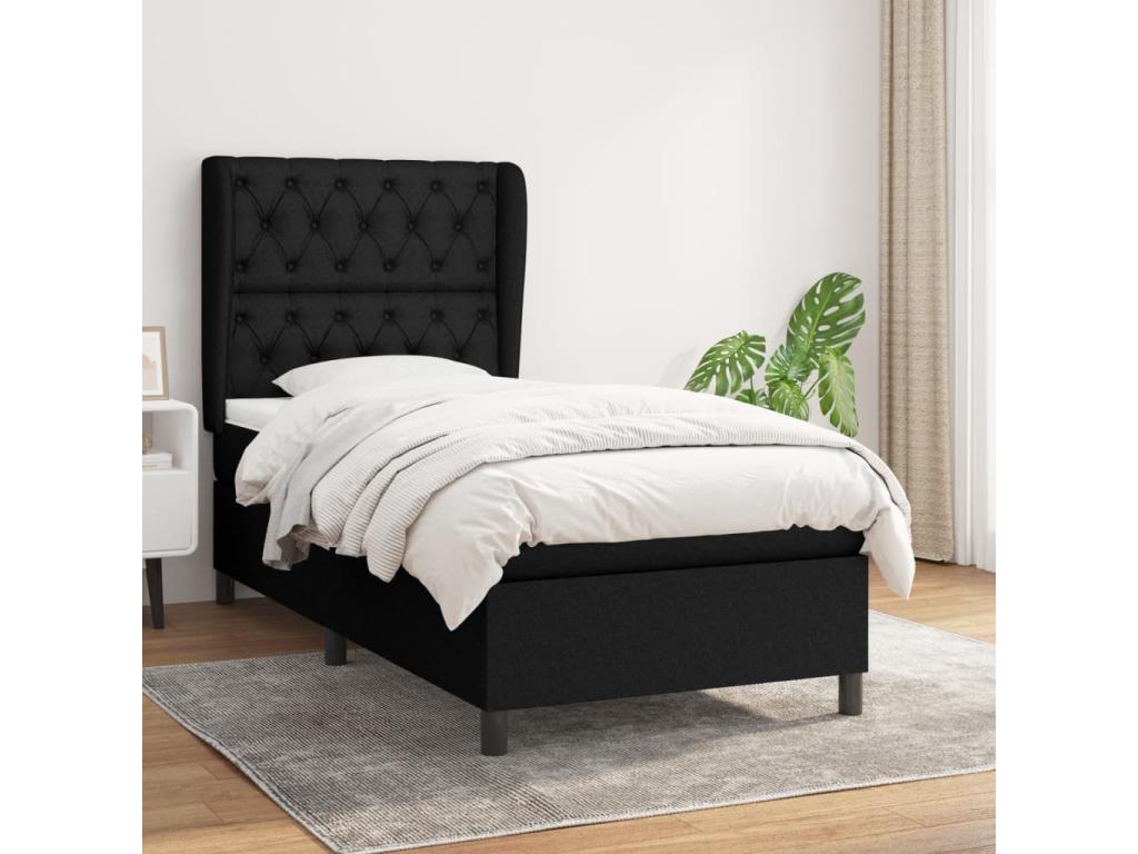 Black Fabric Mattress, 80 x 200 cm