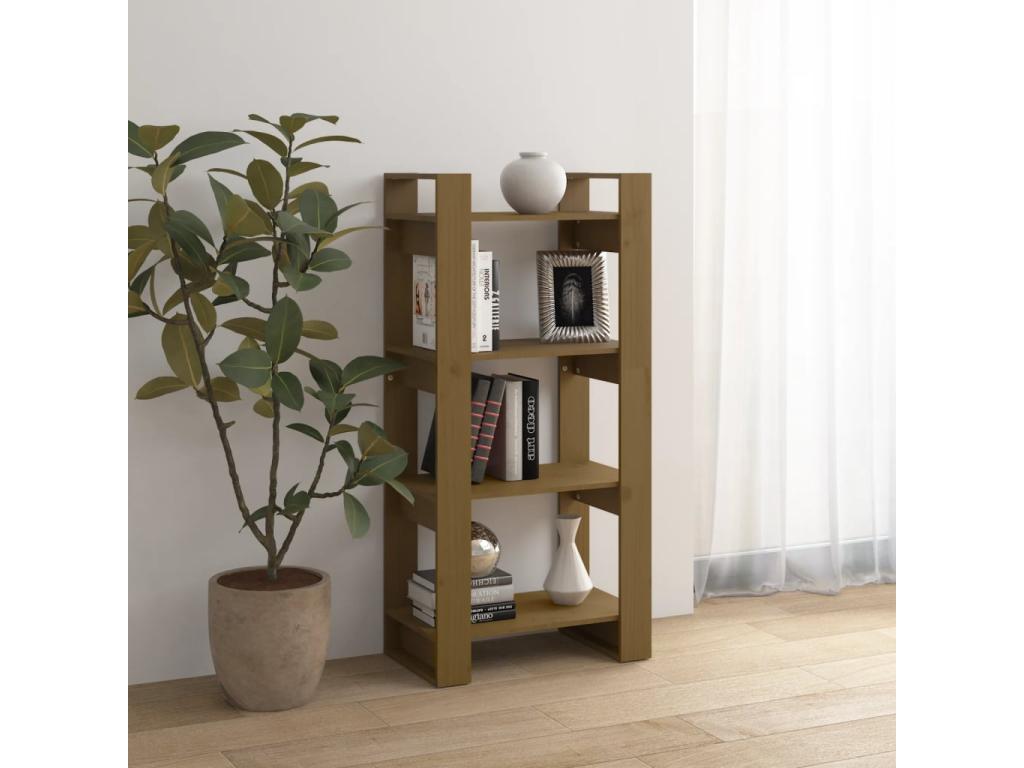 Brown Solid Wood Bookcase, 60 x 35 x 125 cm