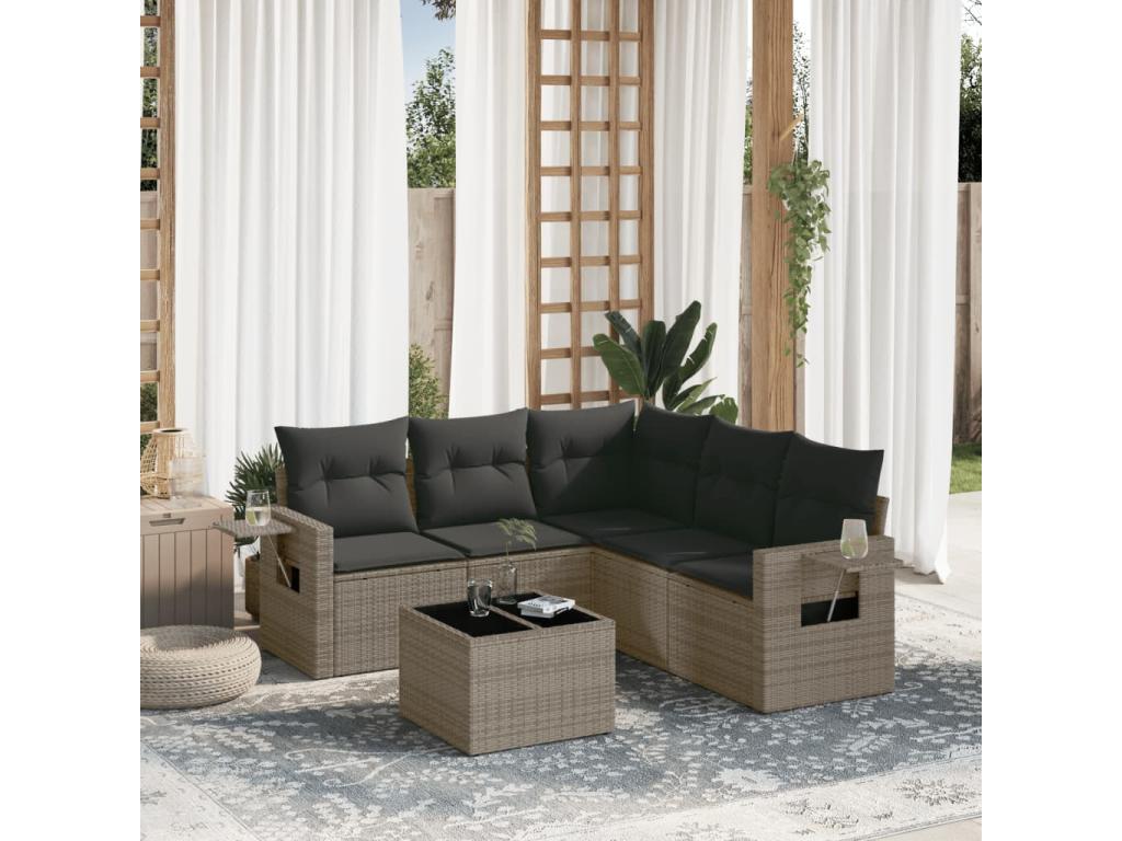 Gray Woven Resin Wicker Outdoor Furniture Set - dlz1766586017342