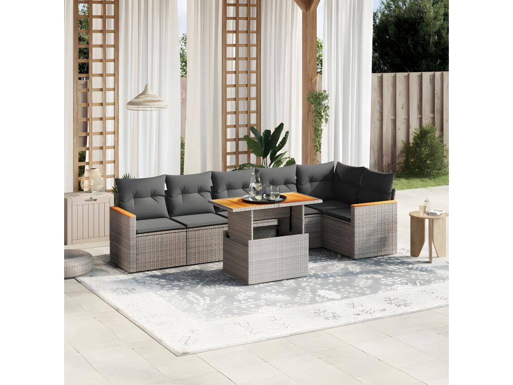 Gray Woven Resin Wicker Outdoor Furniture Set - dlz1766585767523