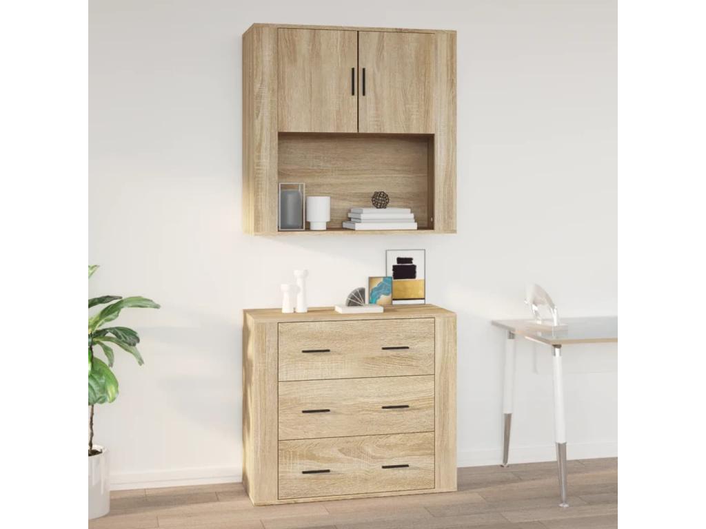Beige Engineered Wood Wardrobe, 80 x 33 x 80 cm