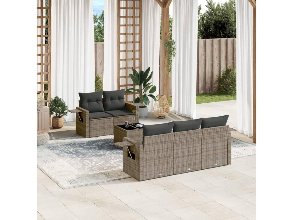 Gray Woven Resin Wicker Outdoor Furniture Set - dlz1766585915392