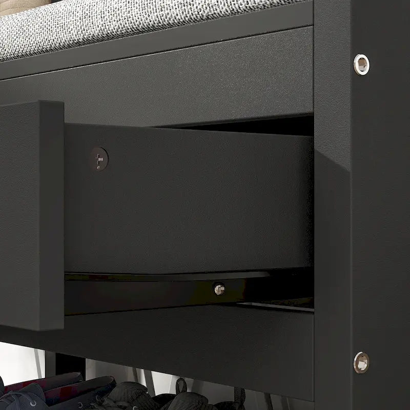 34.3  W 68.5 H Hall Tree with Bench and Shoe Storage With Cushion