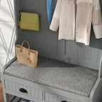34.3  W 68.5 H Hall Tree with Bench and Shoe Storage With Cushion