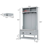 34.3  W 68.5 H Hall Tree with Bench and Shoe Storage With Cushion