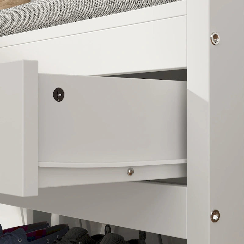 34.3  W 68.5 H Hall Tree with Bench and Shoe Storage With Cushion