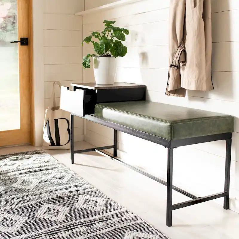 SAFAVIEH Ruthie Bench with Storage - 47.3  x 16  x 24  - 47Wx16Dx24H