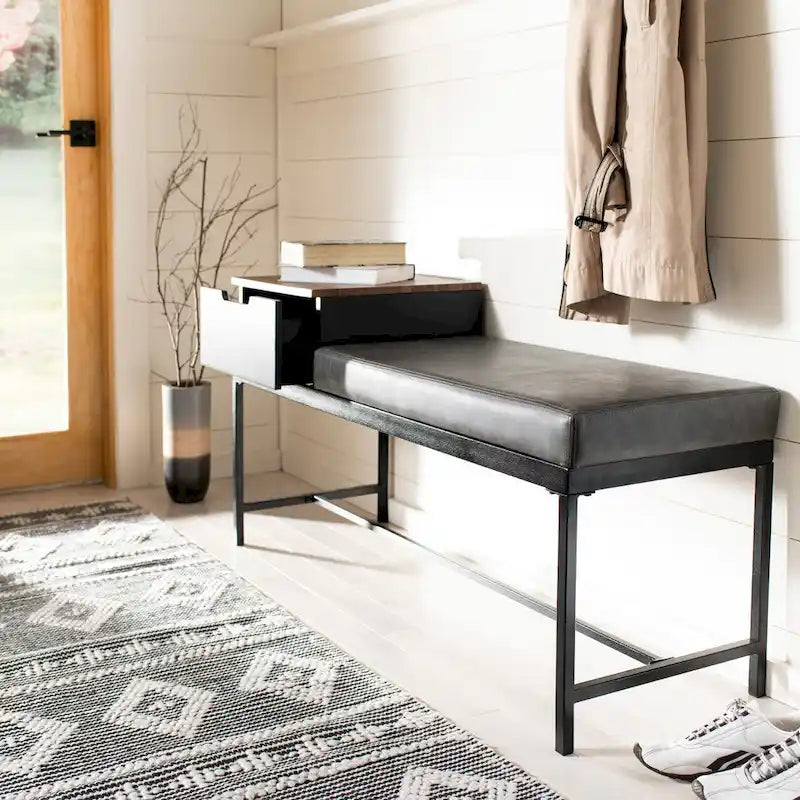 SAFAVIEH Ruthie Bench with Storage - 47.3  x 16  x 24  - 47Wx16Dx24H