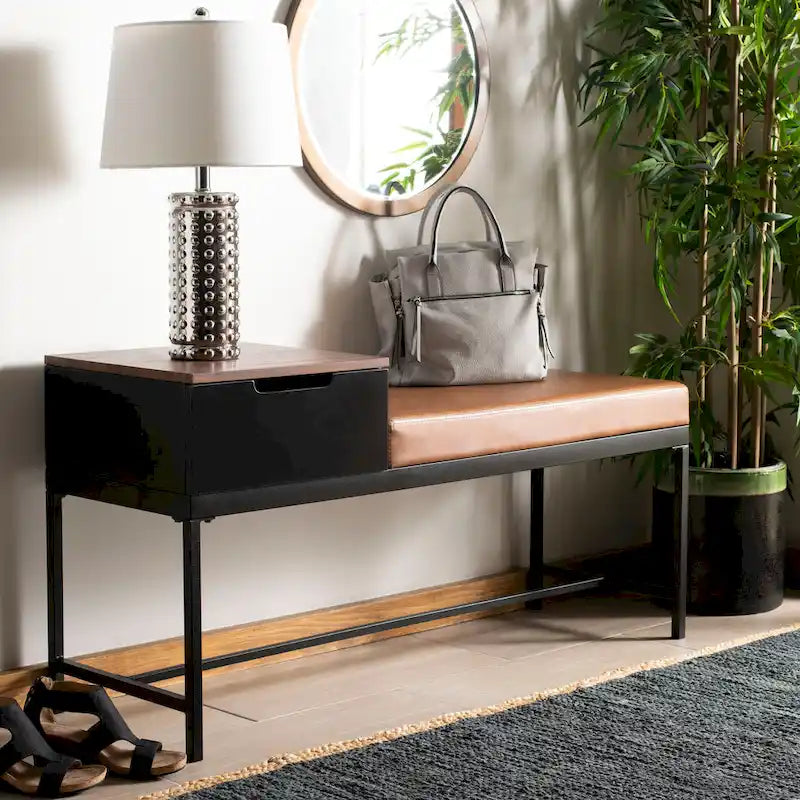 SAFAVIEH Ruthie Bench with Storage - 47.3  x 16  x 24  - 47Wx16Dx24H