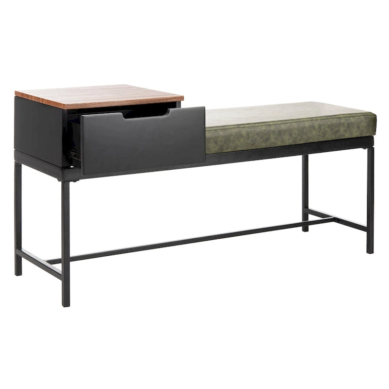 SAFAVIEH Ruthie Bench with Storage - 47.3  x 16  x 24  - 47Wx16Dx24H