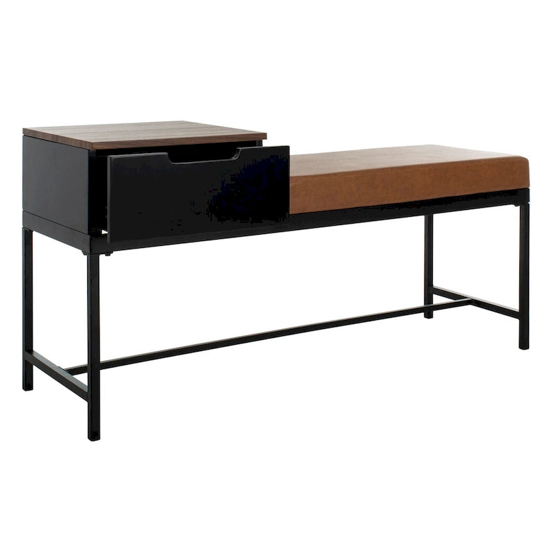 SAFAVIEH Ruthie Bench with Storage - 47.3  x 16  x 24  - 47Wx16Dx24H