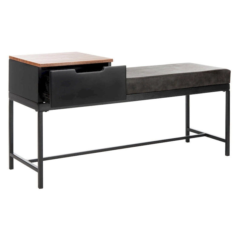 SAFAVIEH Ruthie Bench with Storage - 47.3  x 16  x 24  - 47Wx16Dx24H