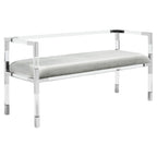SAFAVIEH Couture Shakti Grey Acrylic Bench - 50Wx18Dx26H