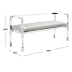 SAFAVIEH Couture Shakti Grey Acrylic Bench - 50Wx18Dx26H