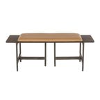 Chloe Contemporary Bench with Upholstered Seat & Wood Accent - N/A