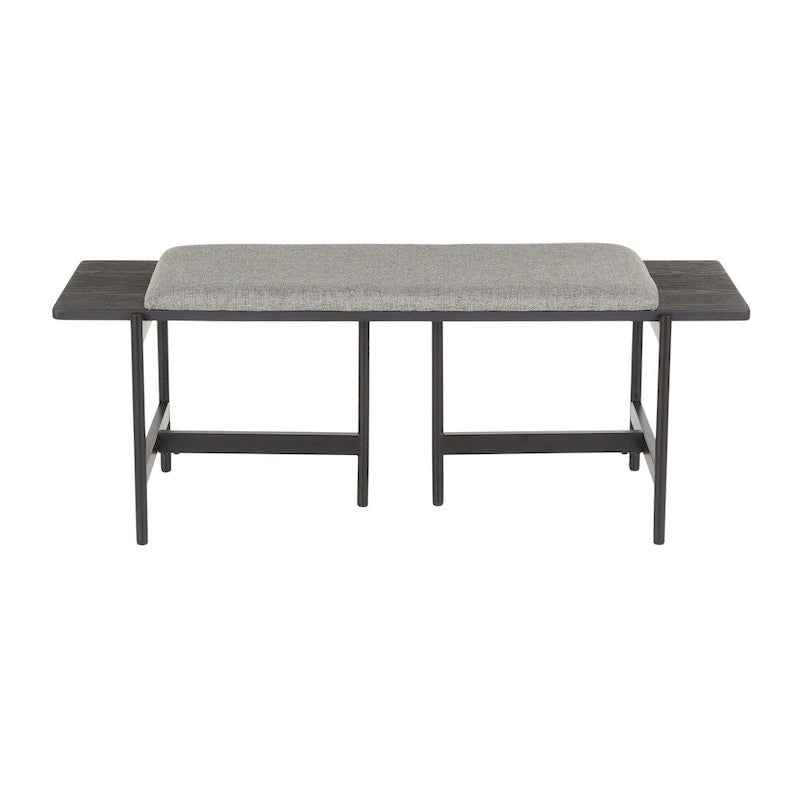 Chloe Contemporary Bench with Upholstered Seat & Wood Accent - N/A