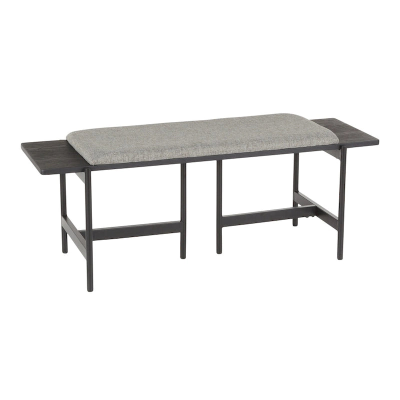 Chloe Contemporary Bench with Upholstered Seat & Wood Accent - N/A