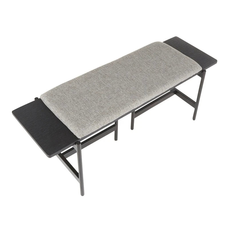 Chloe Contemporary Bench with Upholstered Seat & Wood Accent - N/A