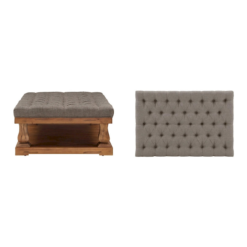 Gdansk Linen Baluster Rectangular Ottoman