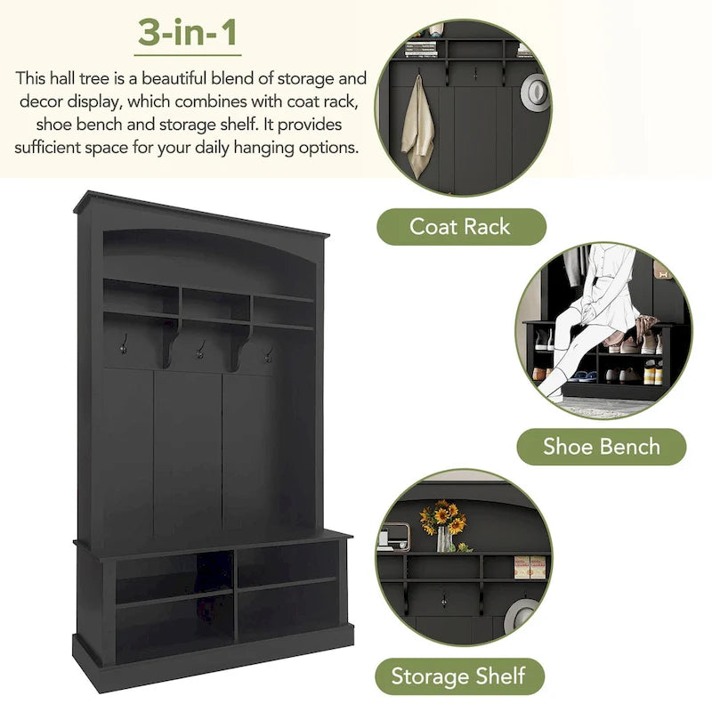 47.2  Wide Hall Tree with Storage