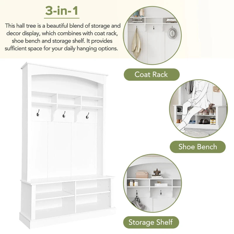 47.2  Wide Hall Tree with Storage
