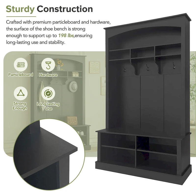 47.2  Wide Hall Tree with Storage