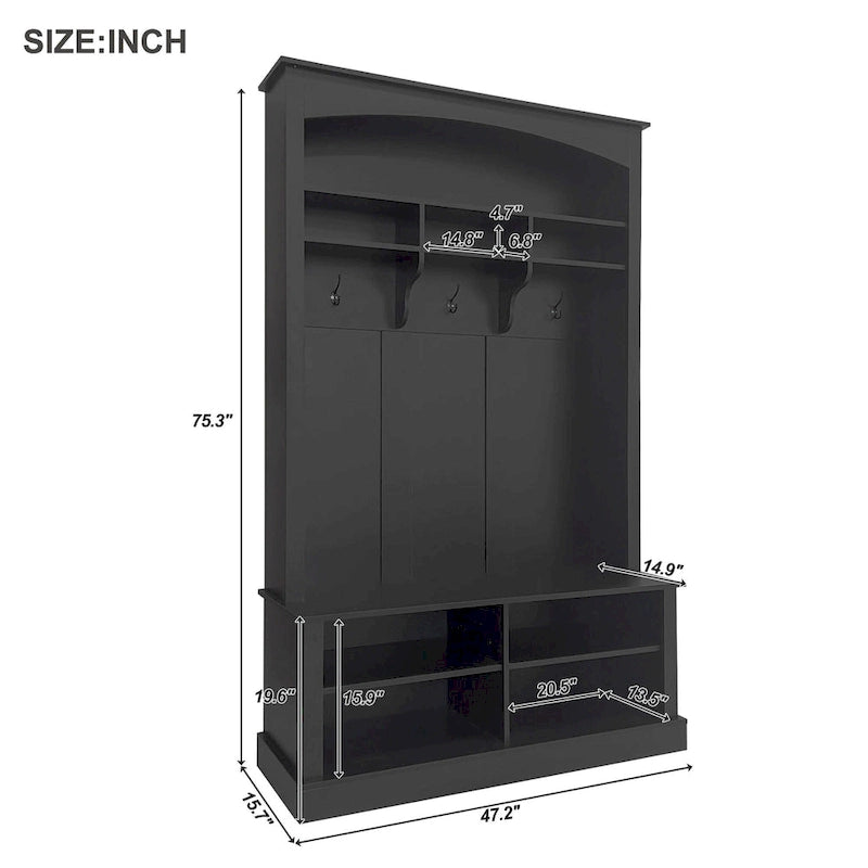 47.2  Wide Hall Tree with Storage